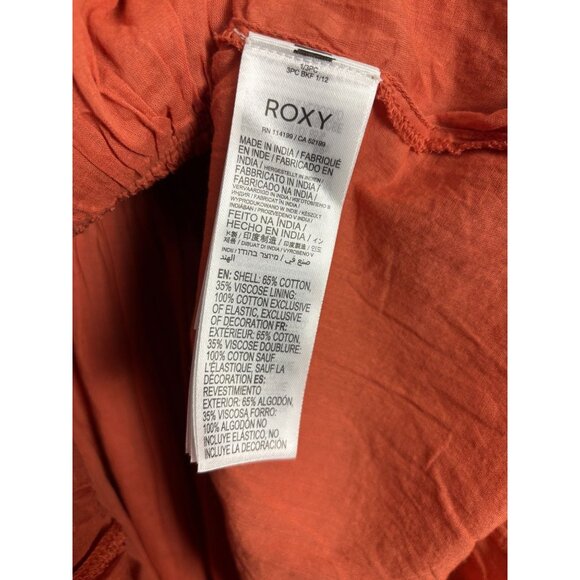 Roxy Women's Maxi Dress Ginger Spice Smocked Tiered  Orange Size XXL NWT's - Picture 7 of 8